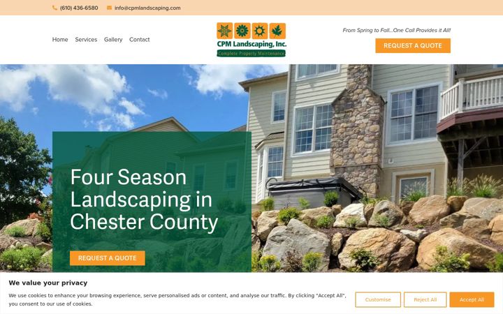 Screenshot of cpmlandscaping.com