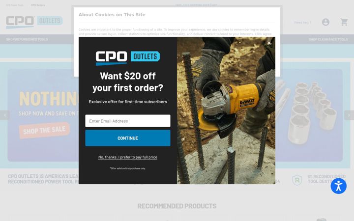 Captura de pantalla de cpooutlets.com
