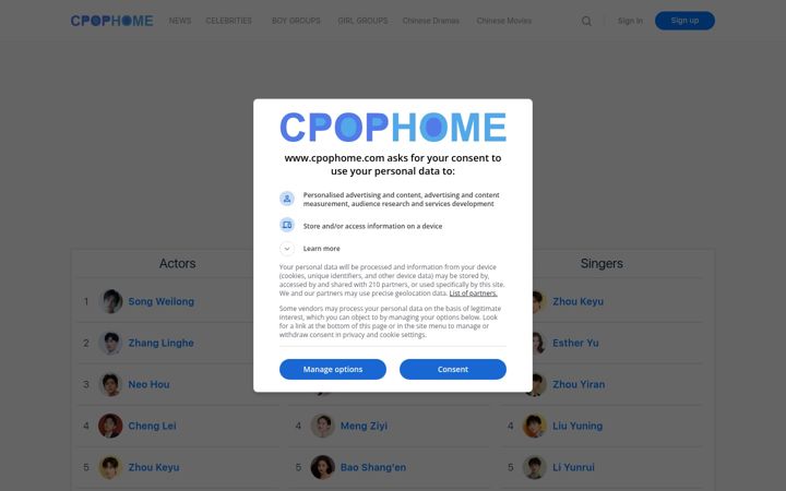 Screenshot of cpophome.com