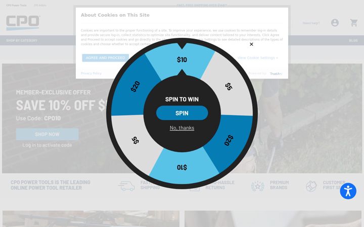 Screenshot of cpopowertools.com