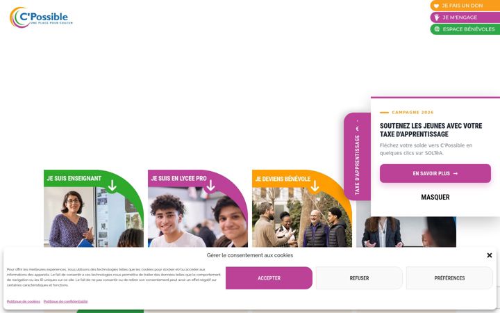 Screenshot of cpossible-asso.fr