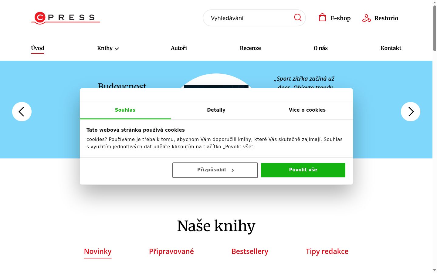 Skærmbillede af samtykkebanneret, som det blev vist før nogen interaktion