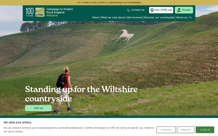 Screenshot of cprewiltshire.org.uk