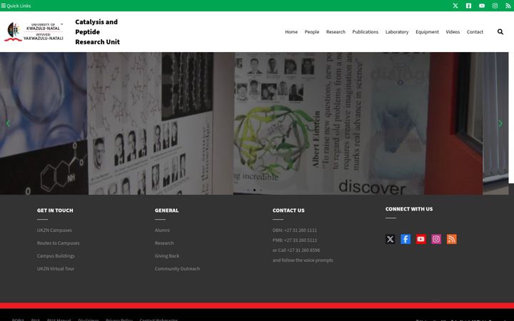 Snímek obrazovky cpru.ukzn.ac.za