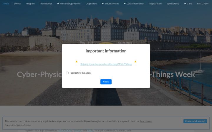 Screenshot of cps-iot-week2026.inria.fr