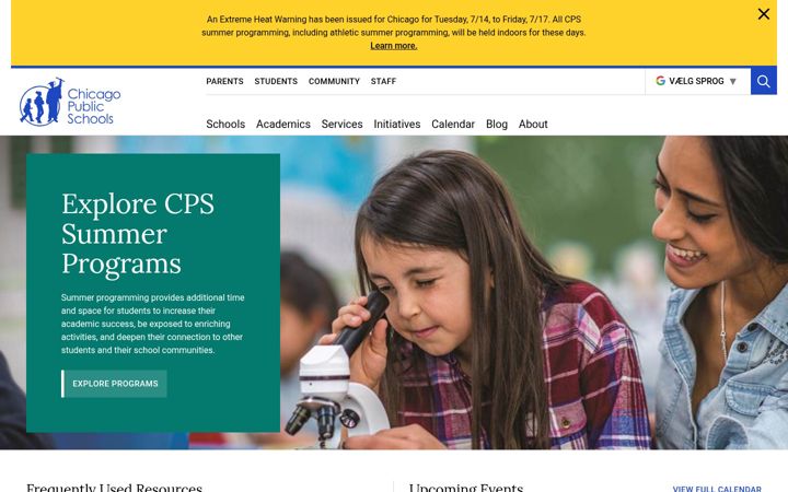 Ekraanipilt saidist cps.edu