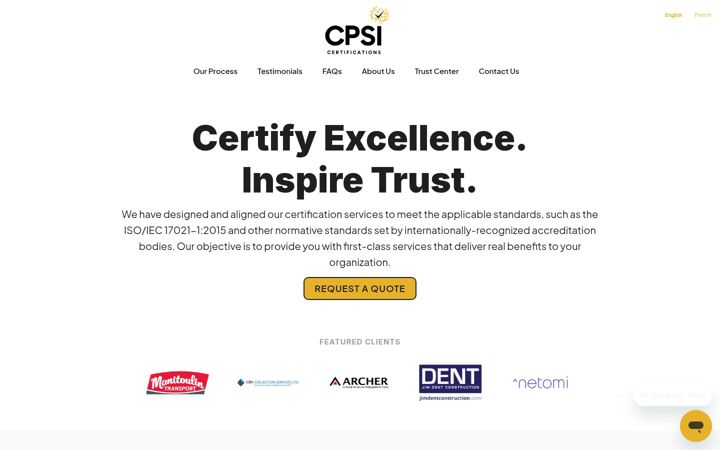 Ekrānuzņēmums no cpsicertifications.com