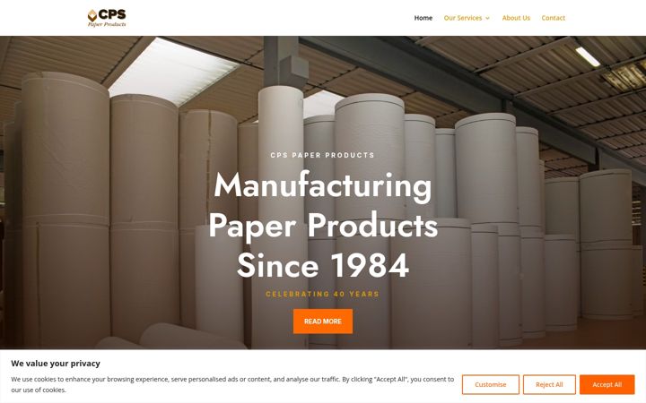Screenshot of cpspaperproducts.co.uk