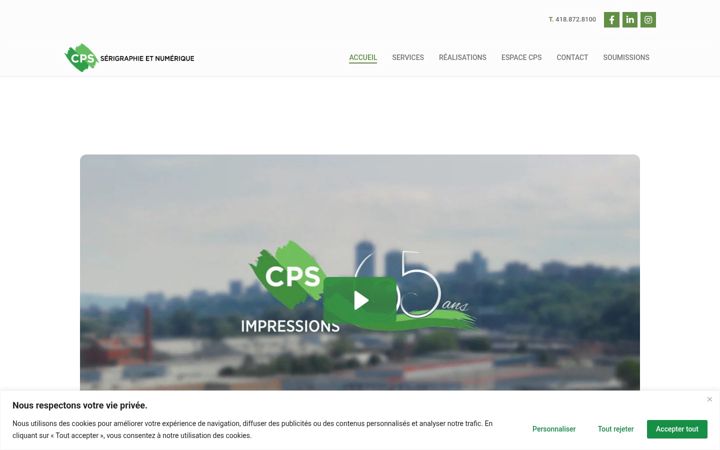 Screenshot of cpsserigraphie.com