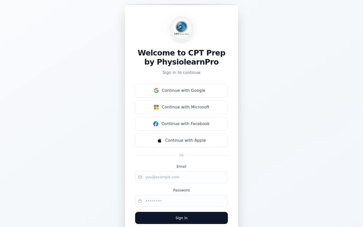 Screenshot of cpt-physiolearnpro.com