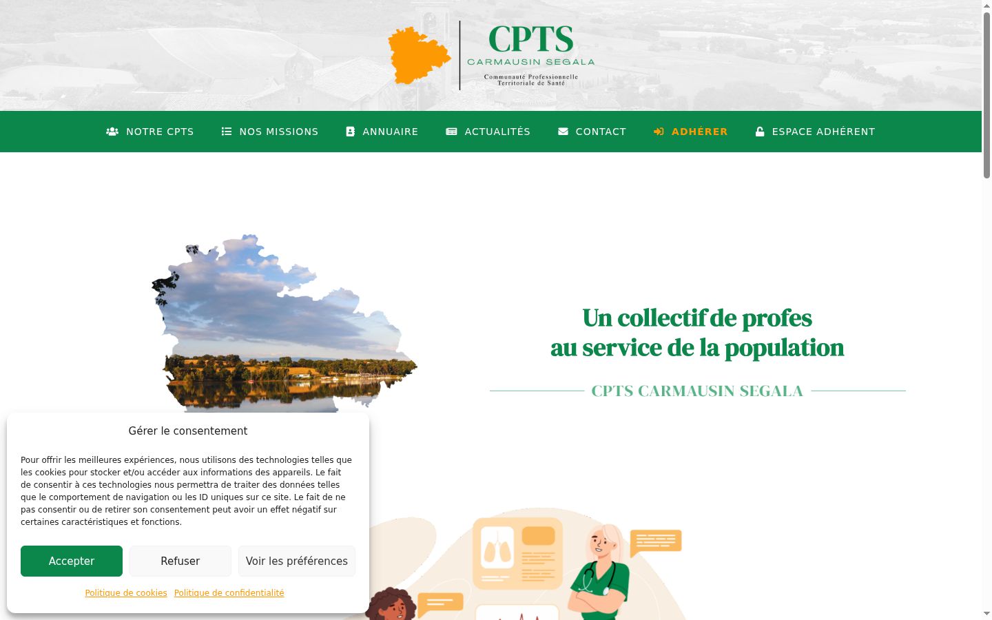 Captura de pantalla del banner de consentimiento mostrado antes de cualquier interacción