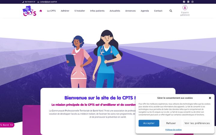 Screenshot van cpts-nord74.fr
