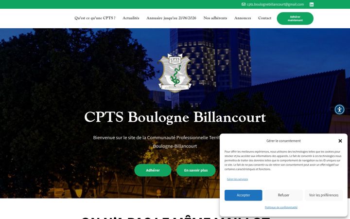 Screenshot του cptsboulognebillancourt.fr