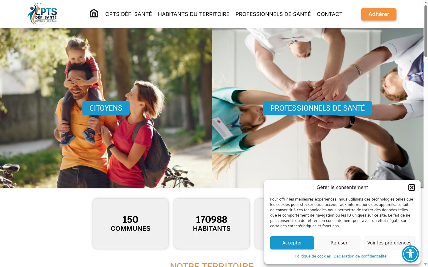 Screenshot van de toestemmingsbanner zoals getoond vóór enige interactie