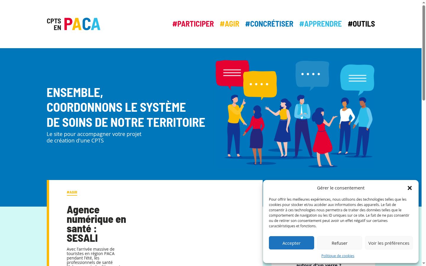 Screenshot del banner di consenso mostrato prima di qualsiasi interazione