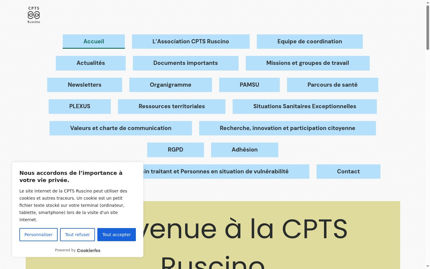 Screenshot van de toestemmingsbanner zoals getoond vóór enige interactie