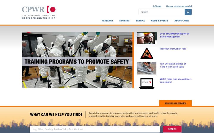Screenshot of cpwr.com