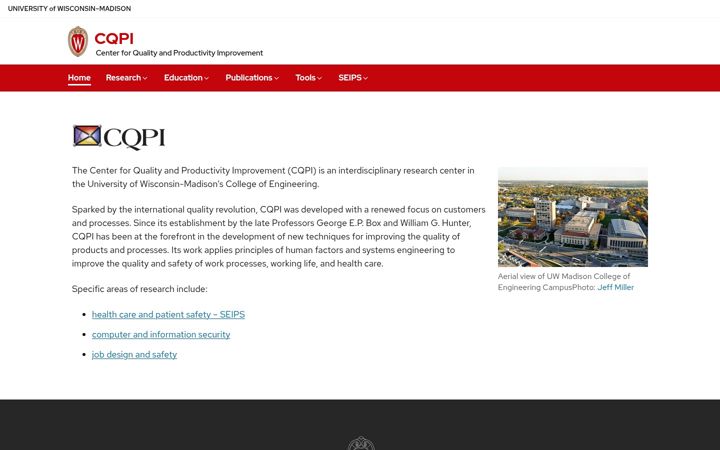 Screenshot von cqpi.wisc.edu