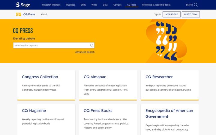 Screenshot of cqpress.com