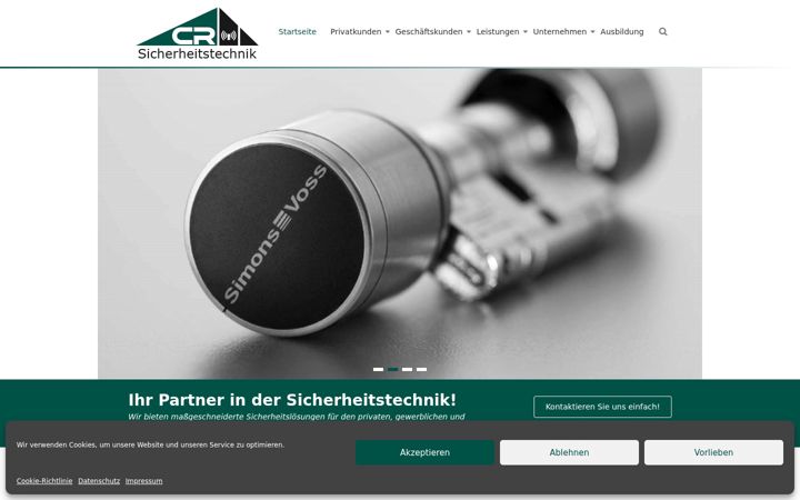 Screenshot of cr-sicherheitstechnik.de