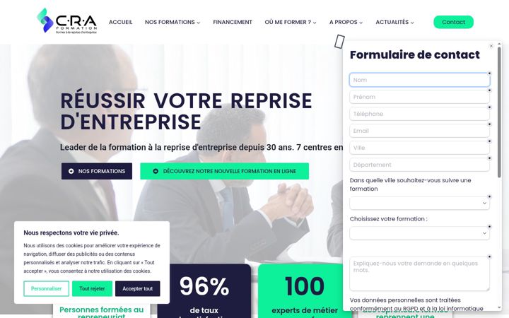 Captura de pantalla de cra-formation.fr