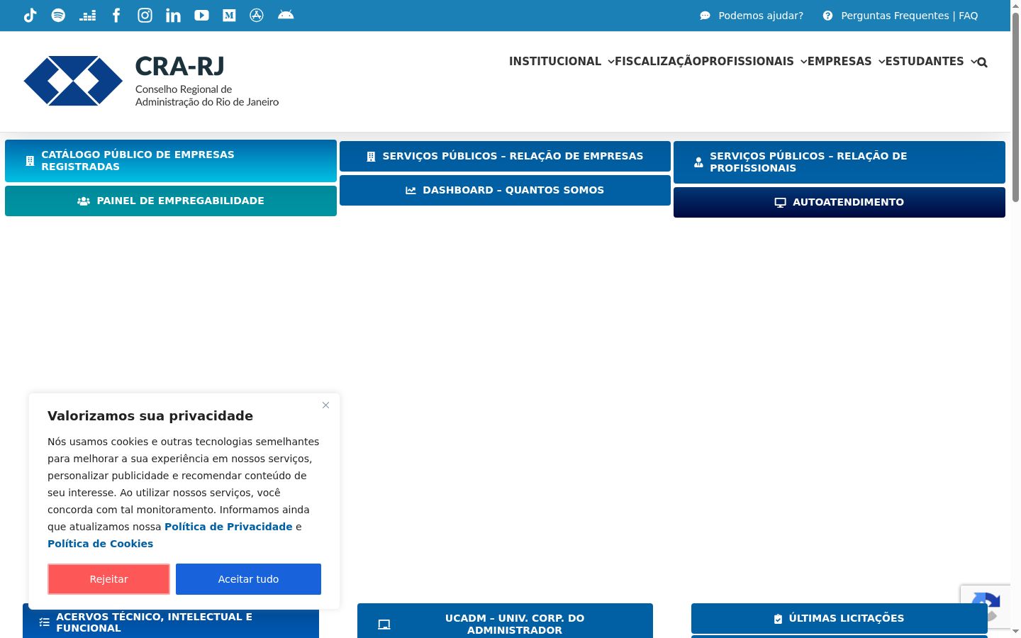 Capture d'écran de la bannière de consentement affichée avant toute interaction