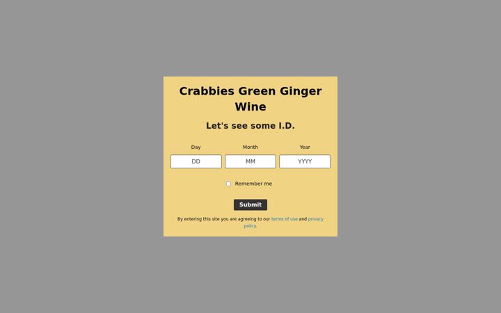 Screenshot of crabbiesgingerwine.co.uk