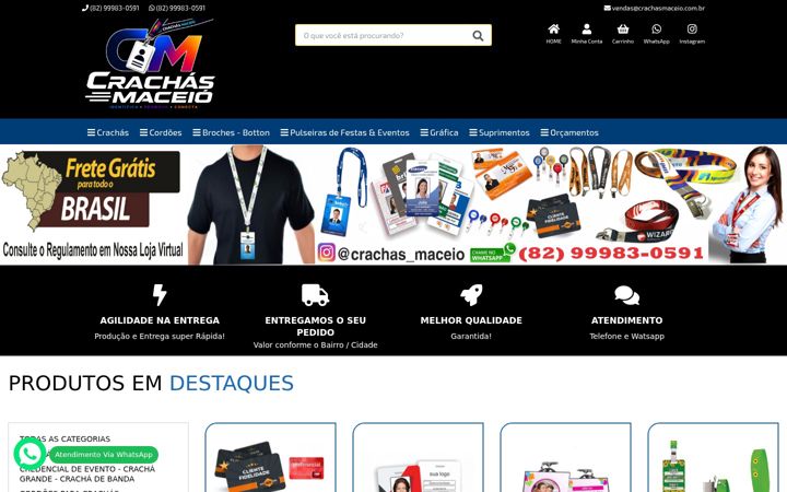 Screenshot of crachasmaceio.com.br