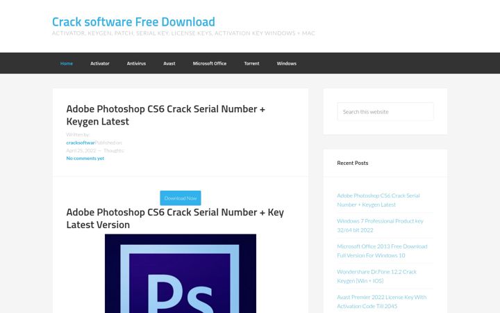 Screenshot of cracksoftware.net