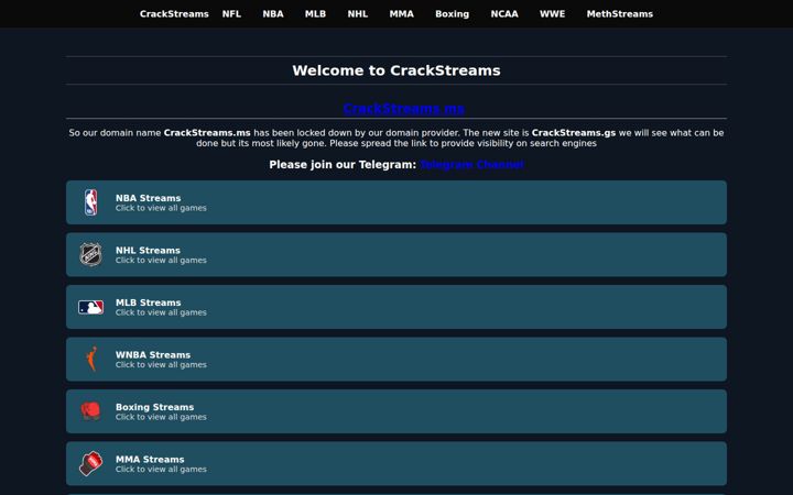 Screenshot of crackstreams.ms