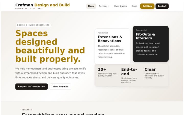 Screenshot of crafman.co.uk