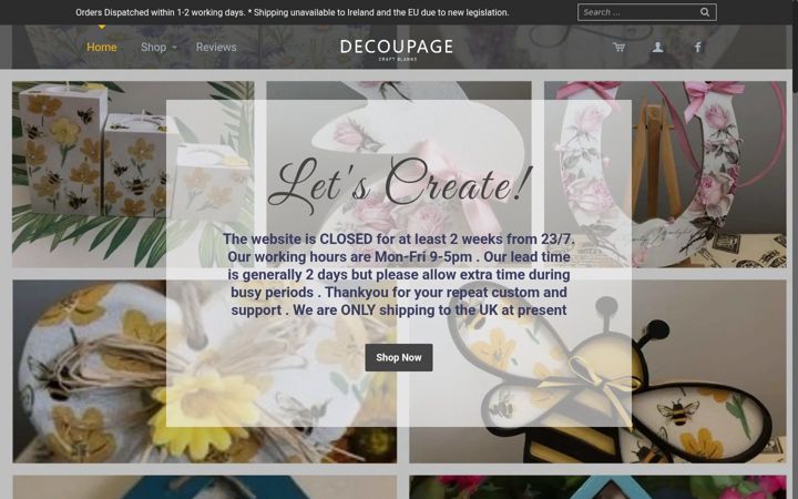 Screenshot of craft-blanks.co.uk