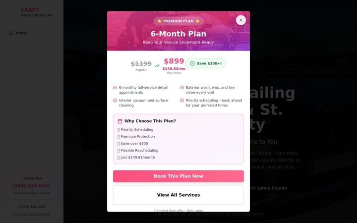 Screenshot of craft-mobile-detailing.com