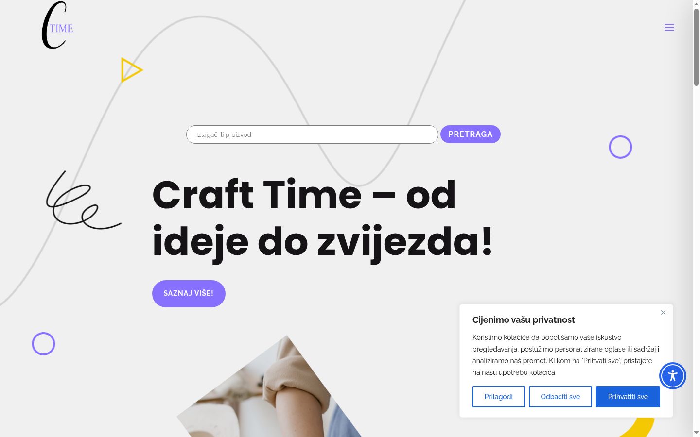 Snímek obrazovky baneru souhlasu zobrazeného před jakoukoli interakcí