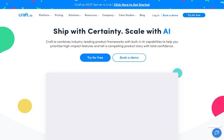 Screenshot of craft.io