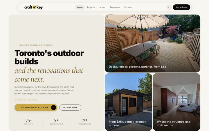 Screenshot of craftandkey.ca