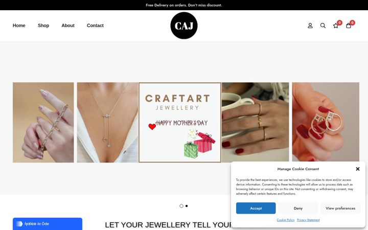 Screenshot of craftartjewellery.com