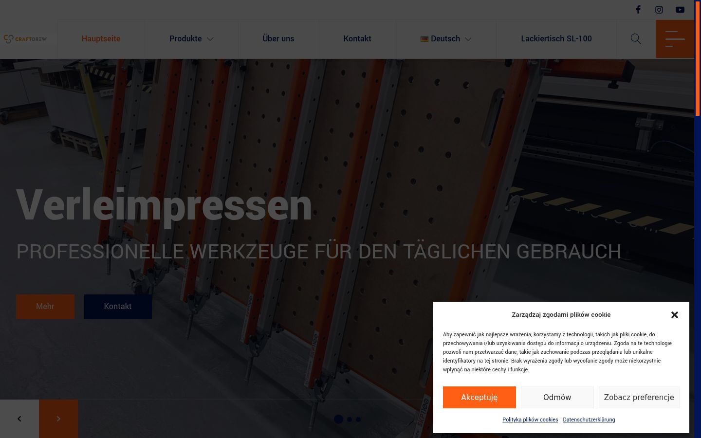 Screenshot del banner di consenso mostrato prima di qualsiasi interazione