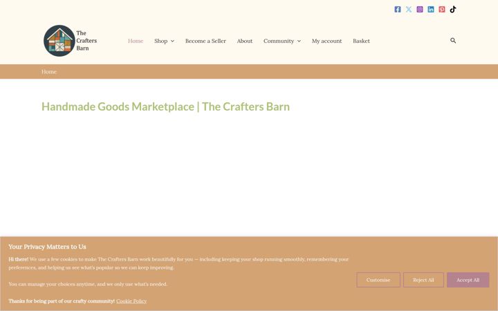 Screenshot stránky craftersbarn.co.uk