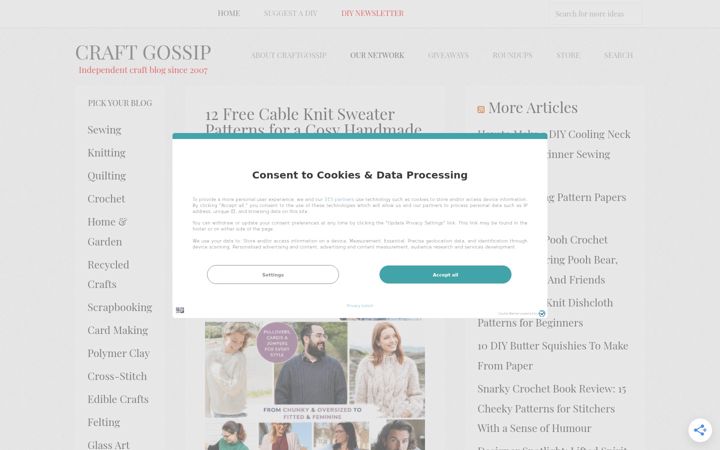 Screenshot of craftgossip.com
