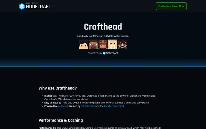 Screenshot of crafthead.net