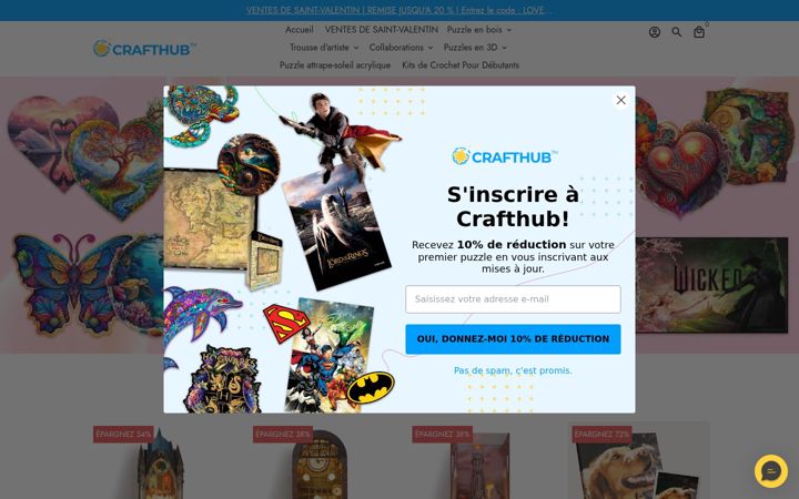 Snímek obrazovky crafthub.fr