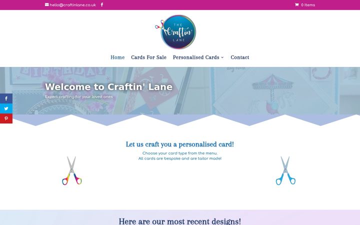 Screenshot of craftinlane.co.uk