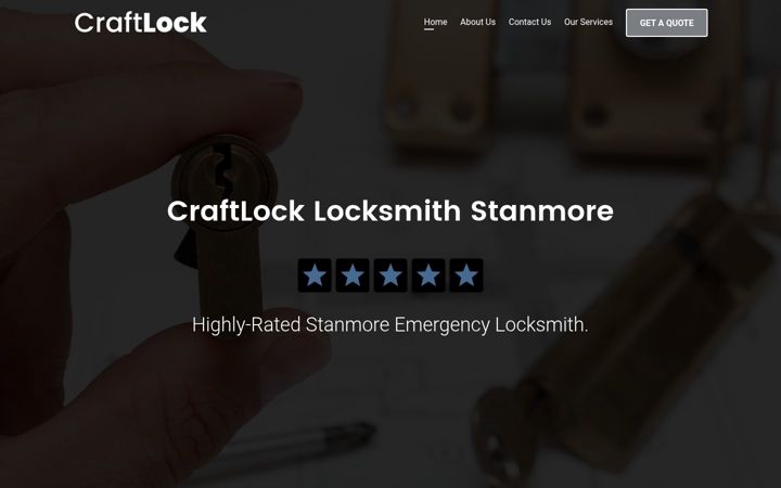 Screenshot of craftlocklocksmithstanmore.co.uk