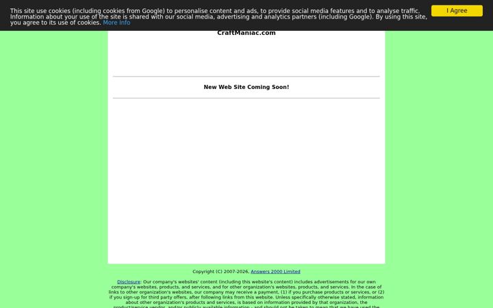 Screenshot of craftmaniac.com