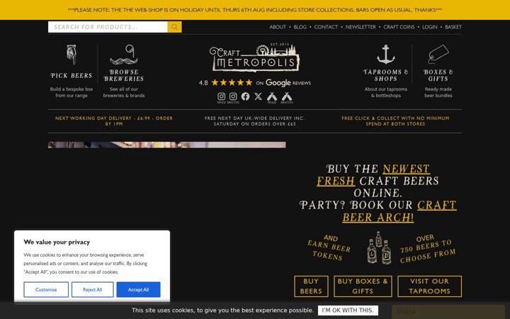 Screenshot of craftmetropolis.co.uk