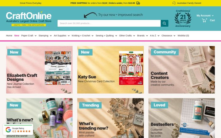 Screenshot of craftonline.com.au