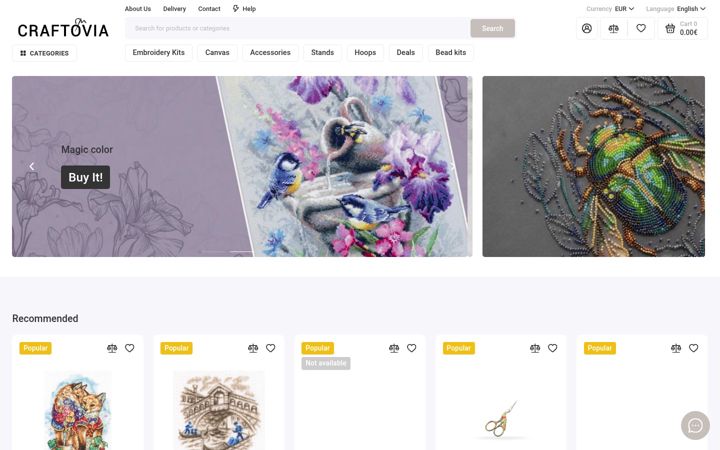 Screenshot of craftovia.com