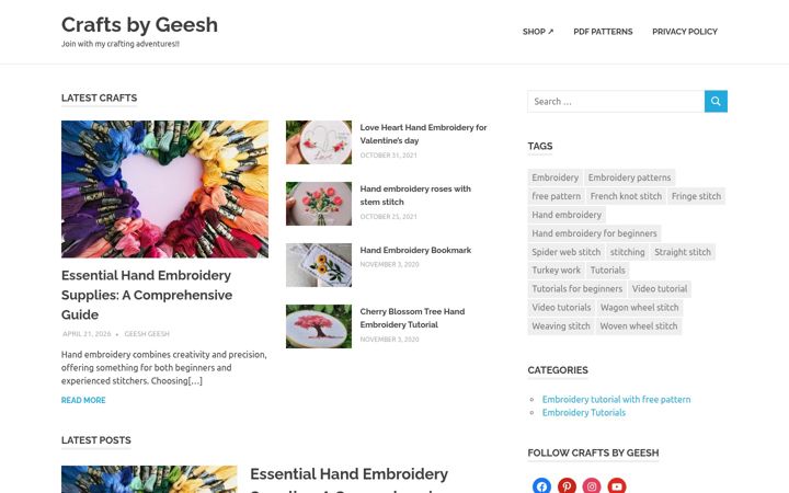 Screenshot of craftsbygeesh.com