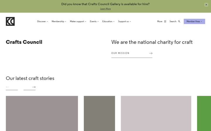 Screenshot of craftscouncil.org.uk